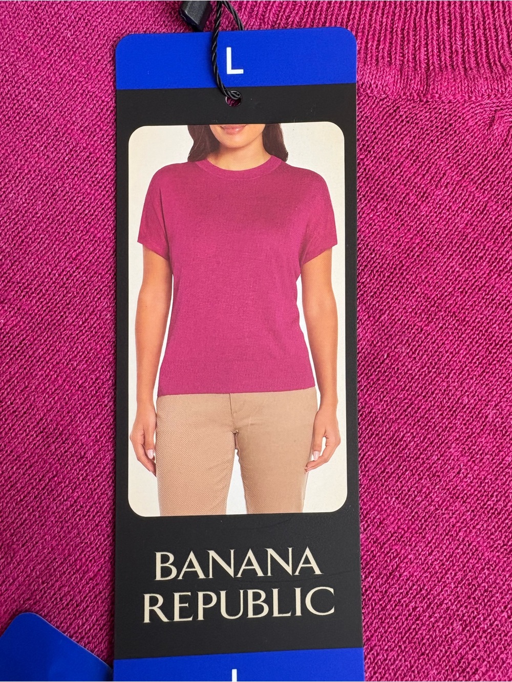 Banana Republic Women's Short Sleeve Crewneck Top — Magenta